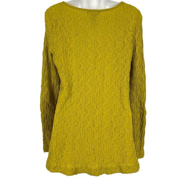 Ali Miles Womens Green V-Neck Long Sleeve Stretch Lagenlook Top Asymmetrical S - Picture 14 of 16